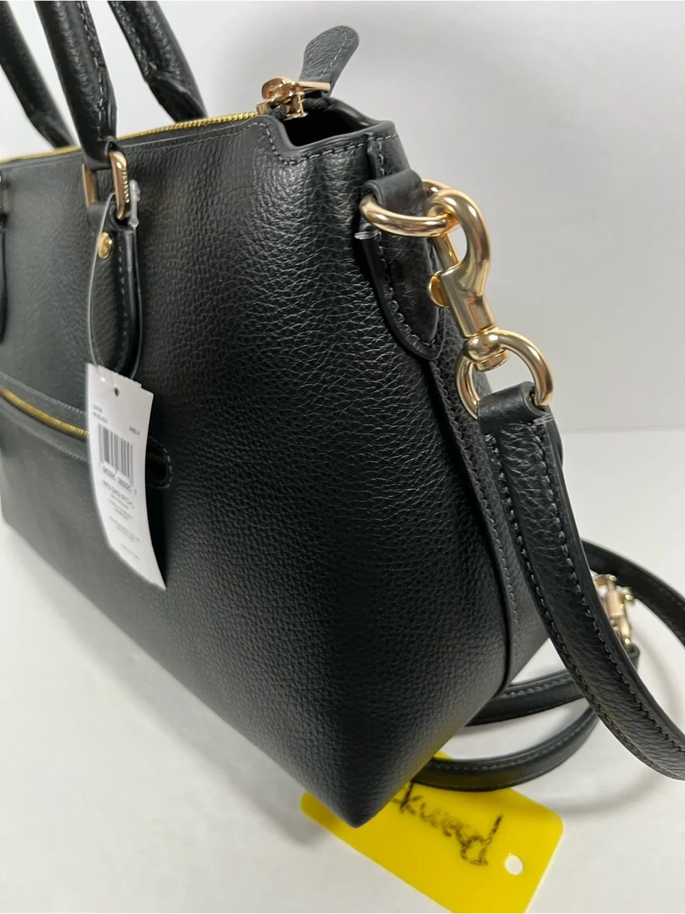 Coach Georgia Satchel pebble leather Gold/Black NWT